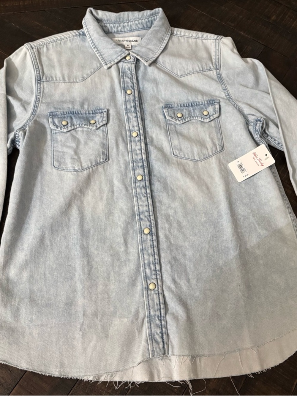 Lucky Brand Light Blue Denim Button-Down Shirt for Women